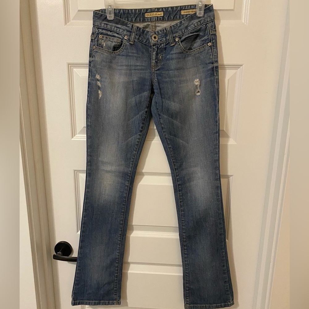 Guess Jeans Ultra Low Rise Scarlet Straight Size 25 or 0 - Picture 2 of 9